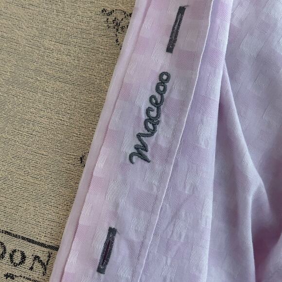 Maceeo pink elegance men’s dress shirt long sleeve button down square print sz L - Picture 9 of 11